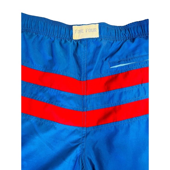 Men’s Five Four Ferry Blue Red Nautical Lined Drawstring Swim Trunks Size 32 - Picture 7 of 10
